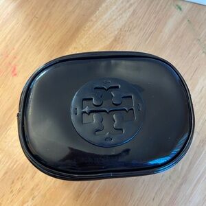 Tory Burch Black Glossy Logo Pouch